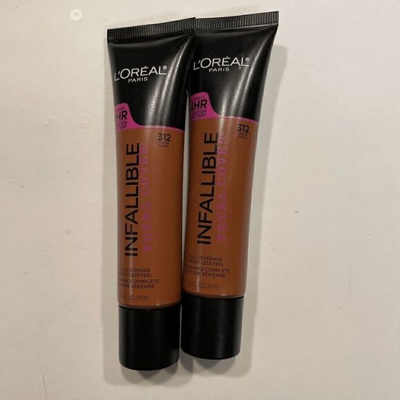 L'Oreal Infallible Total Cover Foundation in Cocoa Lot of 2 - Picture 1 of 1